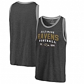 Baltimore Ravens Pro Line by Fanatics Branded Refresh Tri-Blend Ringer Tank Top - Black Gray,baseball caps,new era cap wholesale,wholesale hats